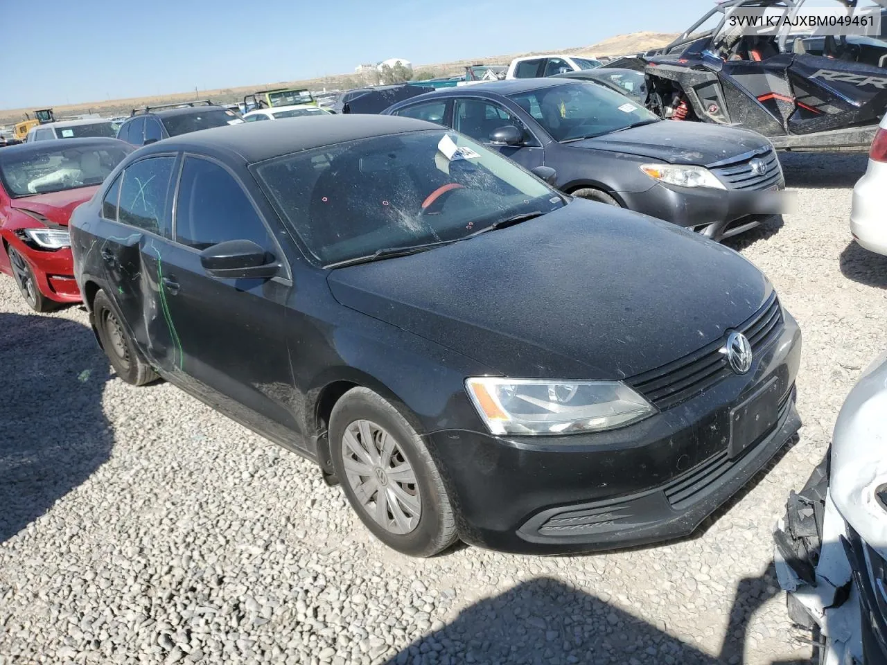 2011 Volkswagen Jetta Base VIN: 3VW1K7AJXBM049461 Lot: 75314484