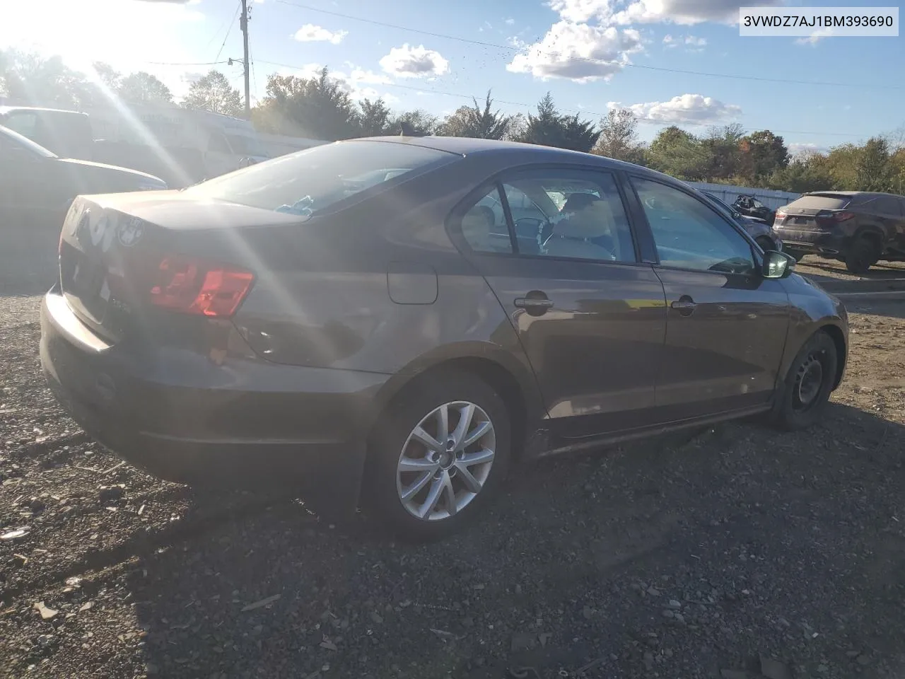 2011 Volkswagen Jetta Se VIN: 3VWDZ7AJ1BM393690 Lot: 76172074