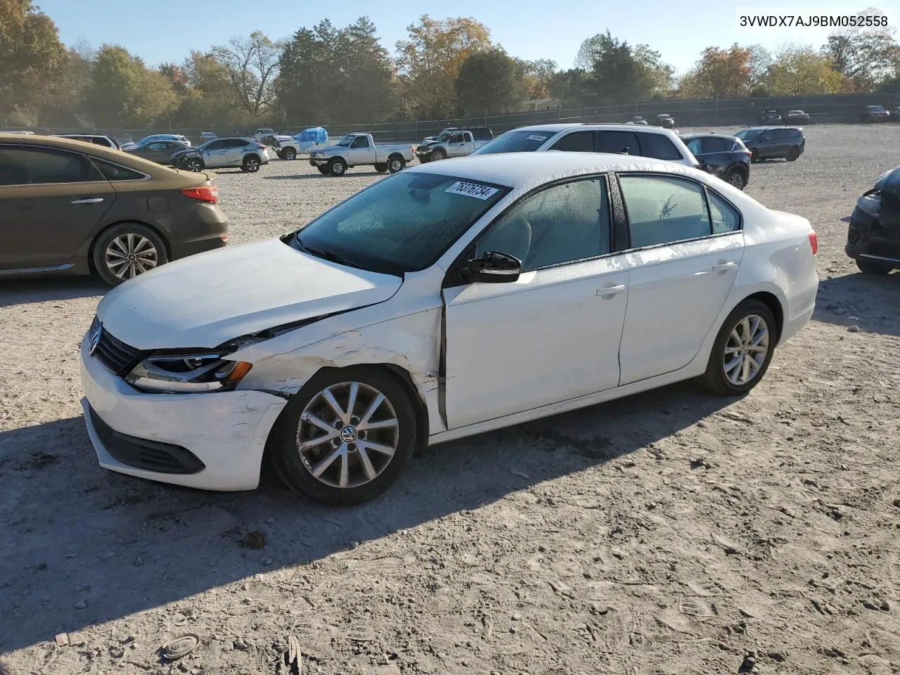 2011 Volkswagen Jetta Se VIN: 3VWDX7AJ9BM052558 Lot: 76376734