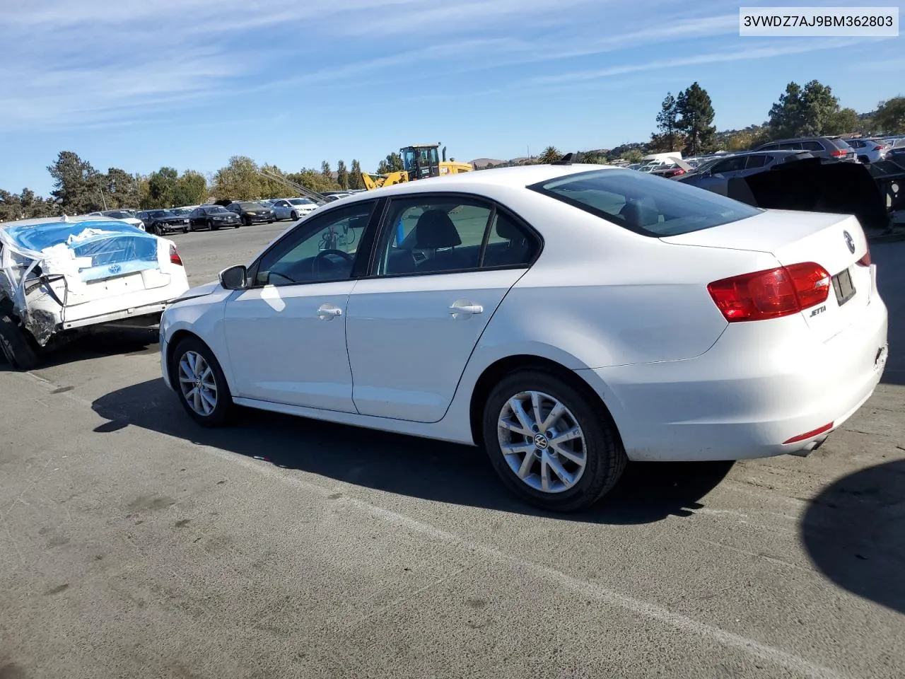 2011 Volkswagen Jetta Se VIN: 3VWDZ7AJ9BM362803 Lot: 76727854