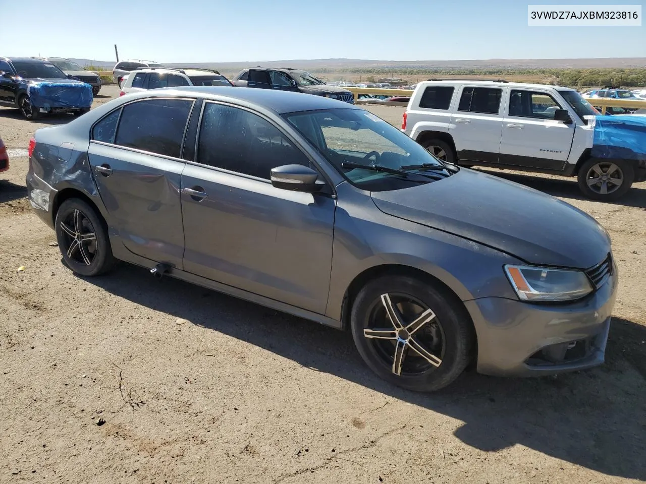 2011 Volkswagen Jetta Se VIN: 3VWDZ7AJXBM323816 Lot: 77034494