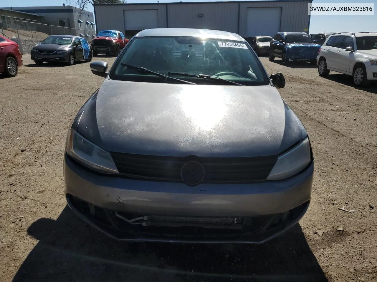 2011 Volkswagen Jetta Se VIN: 3VWDZ7AJXBM323816 Lot: 77034494