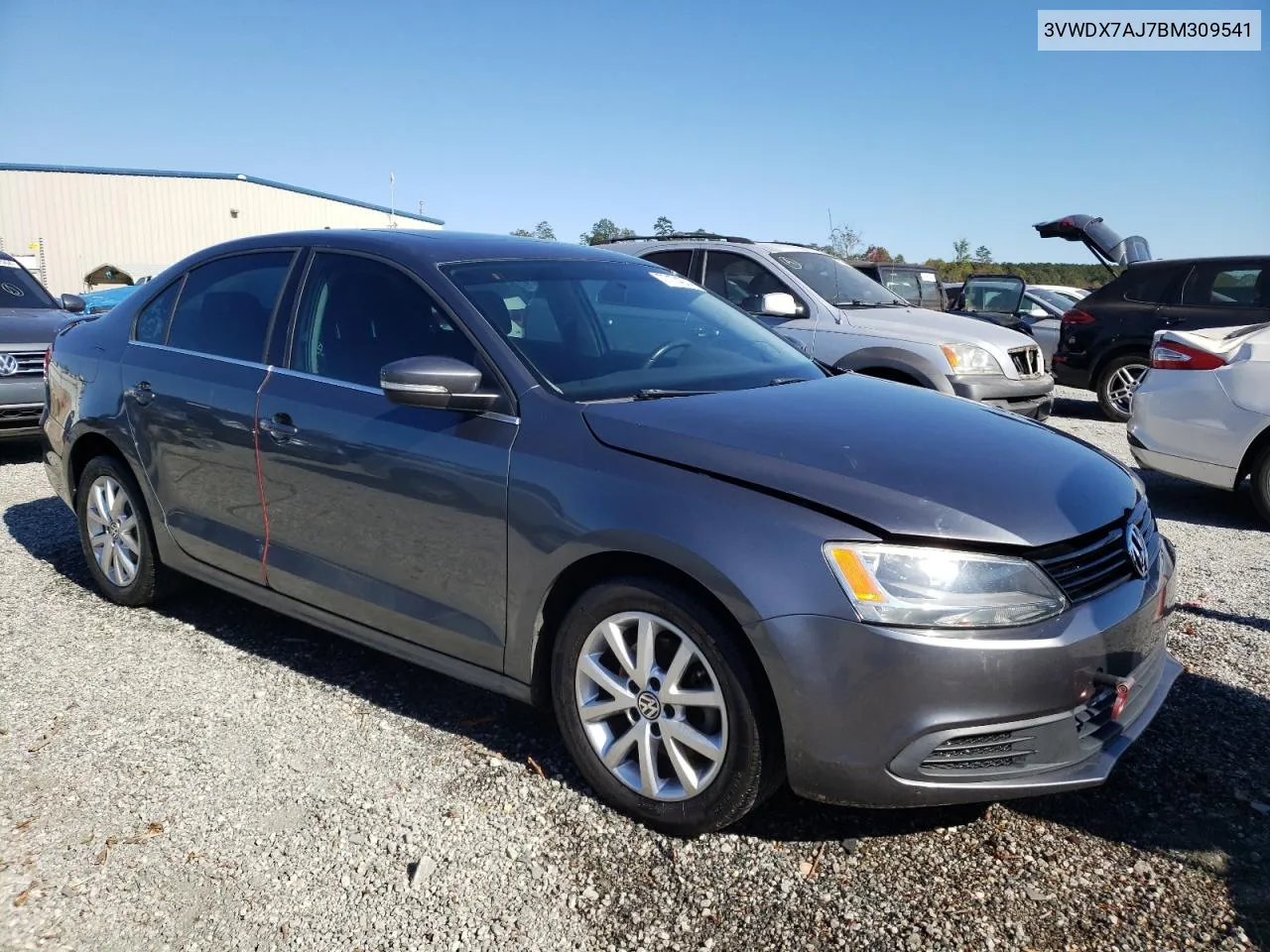 2011 Volkswagen Jetta Se VIN: 3VWDX7AJ7BM309541 Lot: 77174074