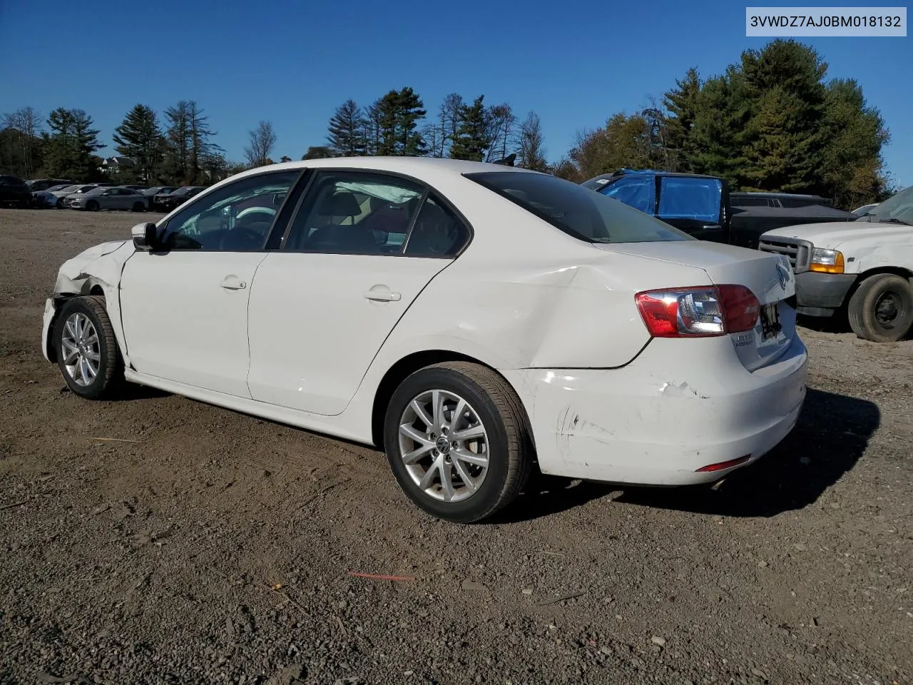 2011 Volkswagen Jetta Se VIN: 3VWDZ7AJ0BM018132 Lot: 77549034