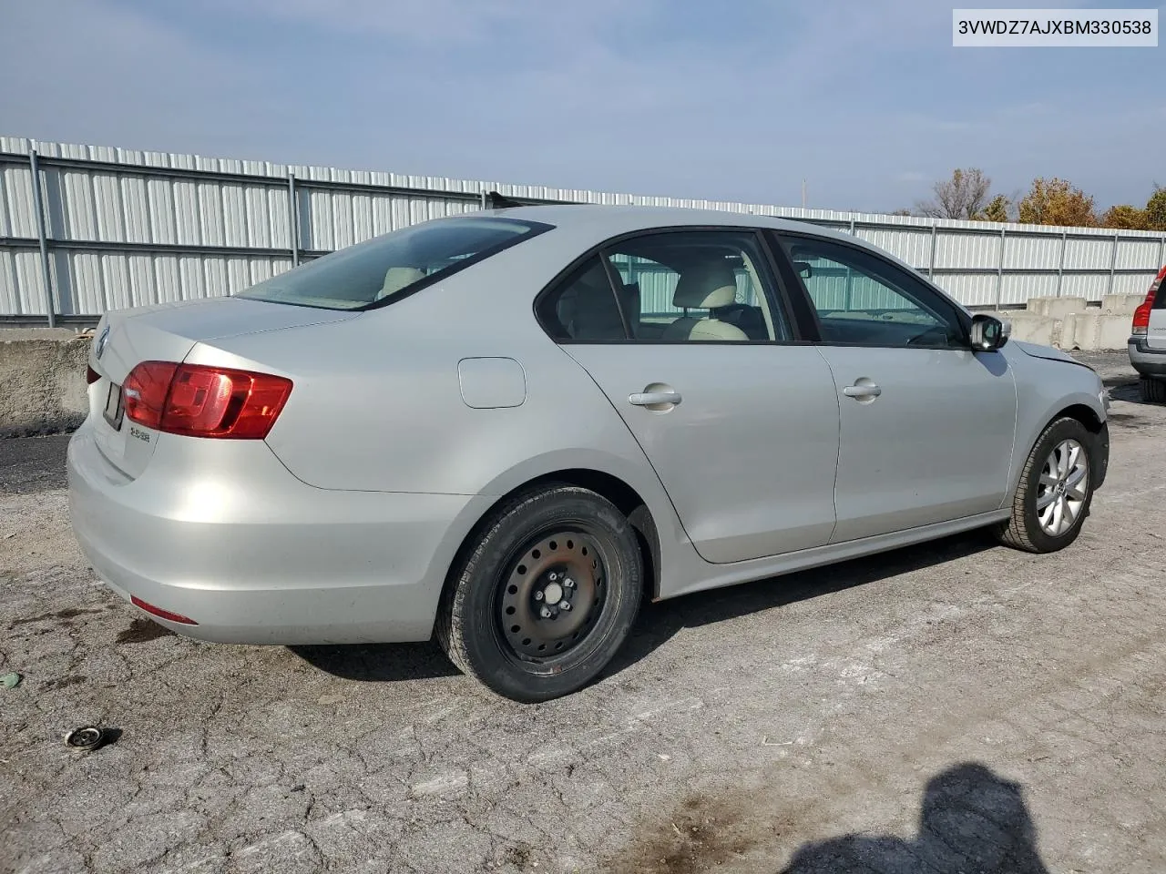 2011 Volkswagen Jetta Se VIN: 3VWDZ7AJXBM330538 Lot: 77990994