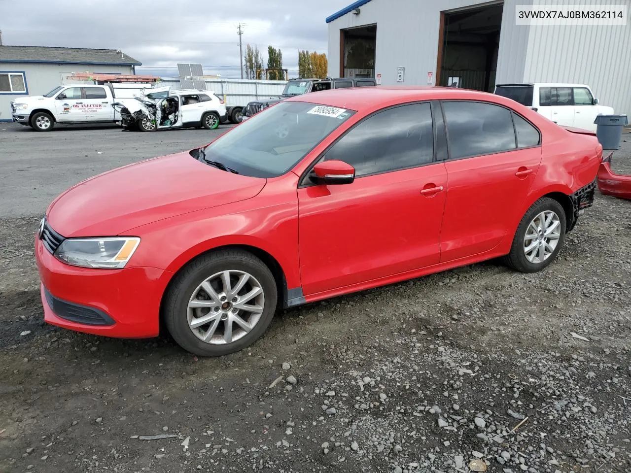 2011 Volkswagen Jetta Se VIN: 3VWDX7AJ0BM362114 Lot: 78095954