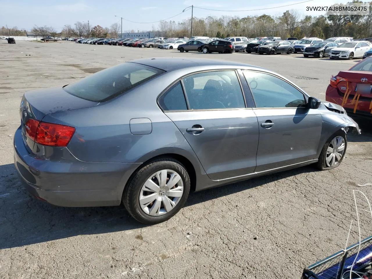 2011 Volkswagen Jetta Base VIN: 3VW2K7AJ8BM052475 Lot: 78239374