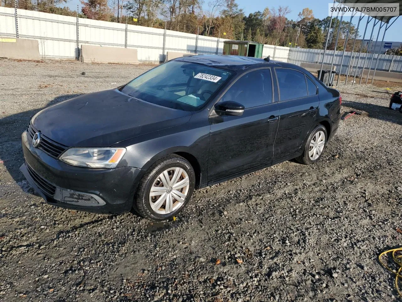 2011 Volkswagen Jetta Se VIN: 3VWDX7AJ7BM005707 Lot: 78242334