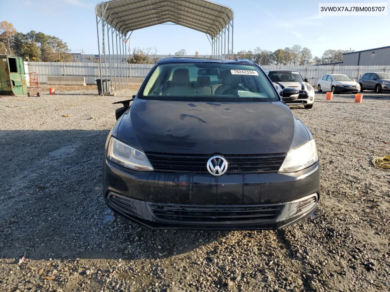 2011 Volkswagen Jetta Se VIN: 3VWDX7AJ7BM005707 Lot: 78242334