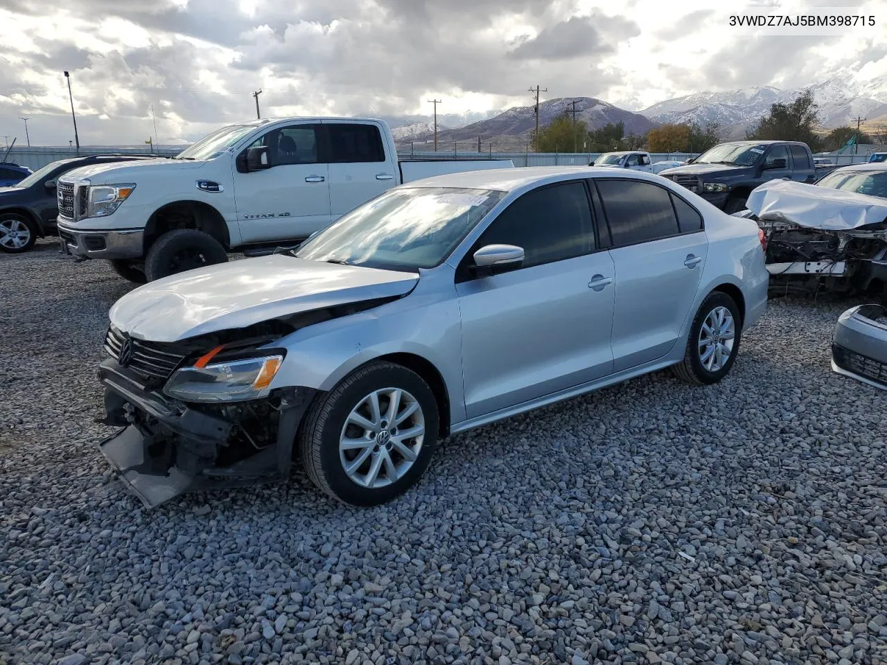 2011 Volkswagen Jetta Se VIN: 3VWDZ7AJ5BM398715 Lot: 78314574