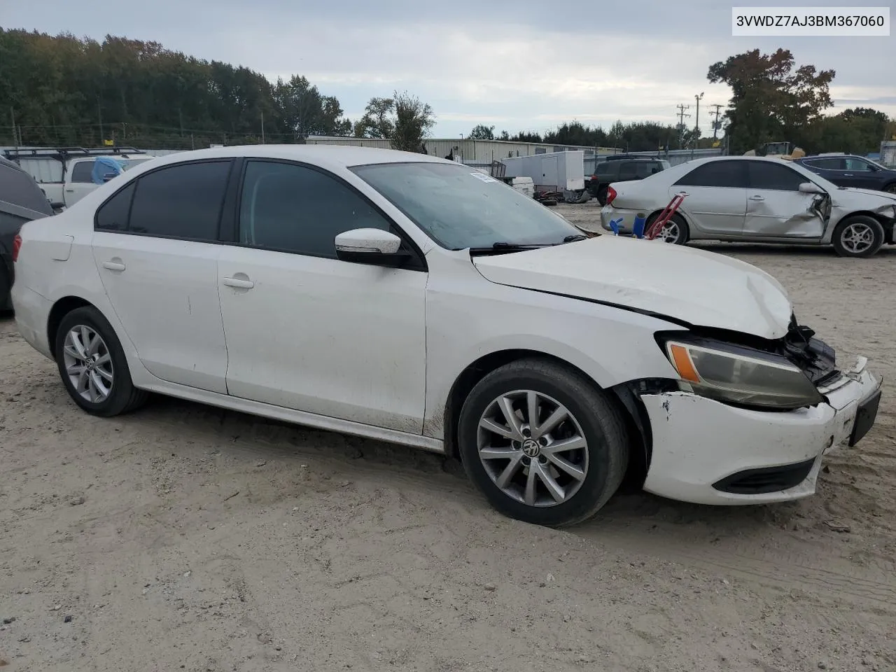 2011 Volkswagen Jetta Se VIN: 3VWDZ7AJ3BM367060 Lot: 79096594