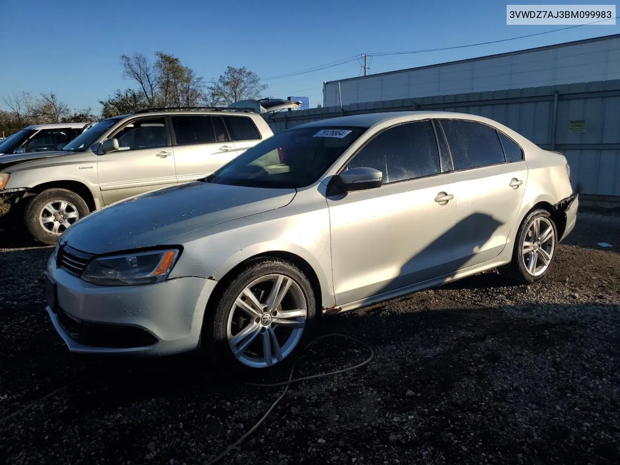 2011 Volkswagen Jetta Se VIN: 3VWDZ7AJ3BM099983 Lot: 79128864