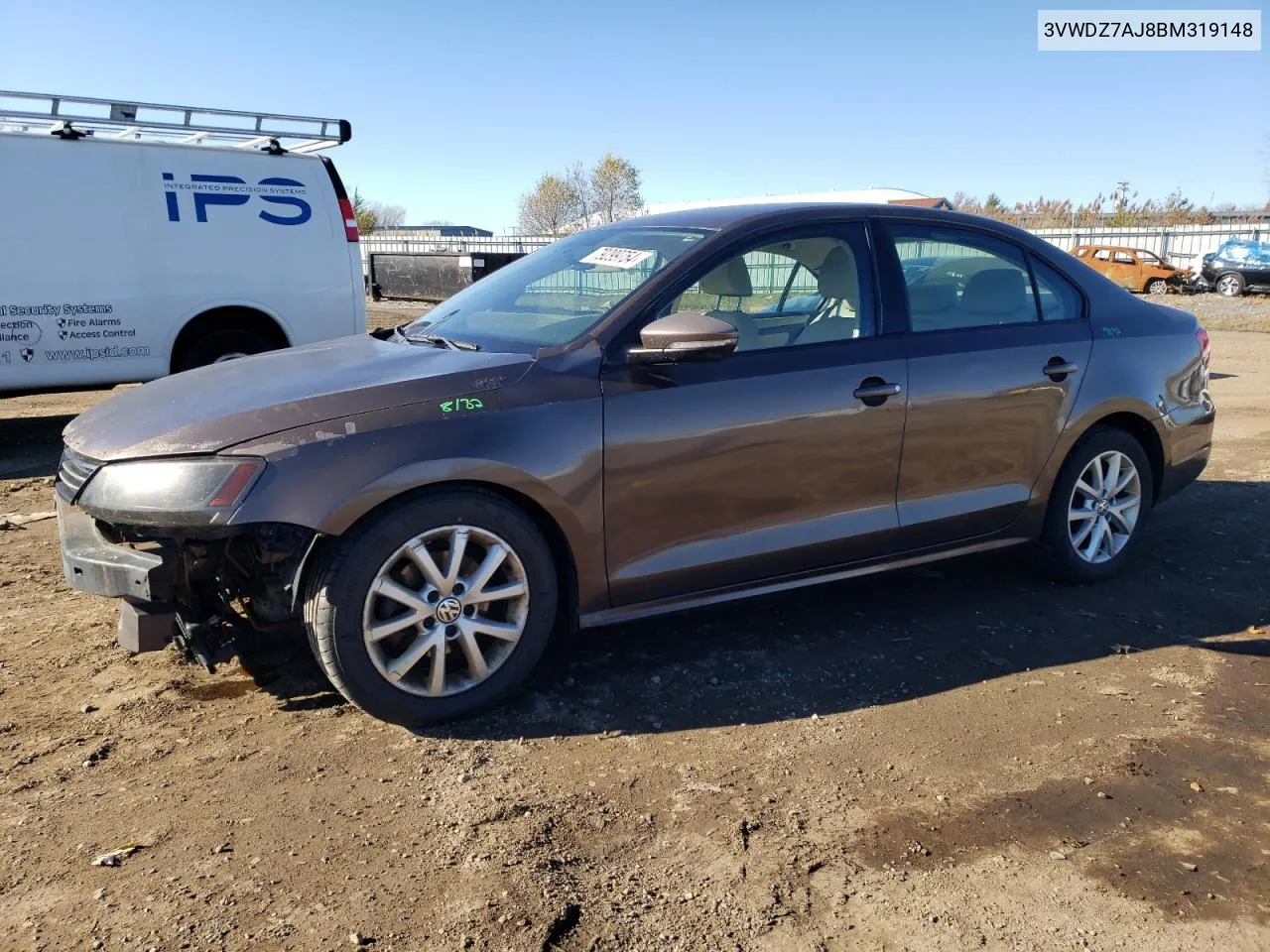 2011 Volkswagen Jetta Se VIN: 3VWDZ7AJ8BM319148 Lot: 79299754