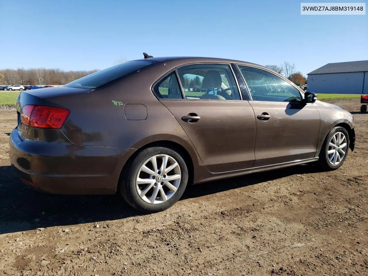 2011 Volkswagen Jetta Se VIN: 3VWDZ7AJ8BM319148 Lot: 79299754