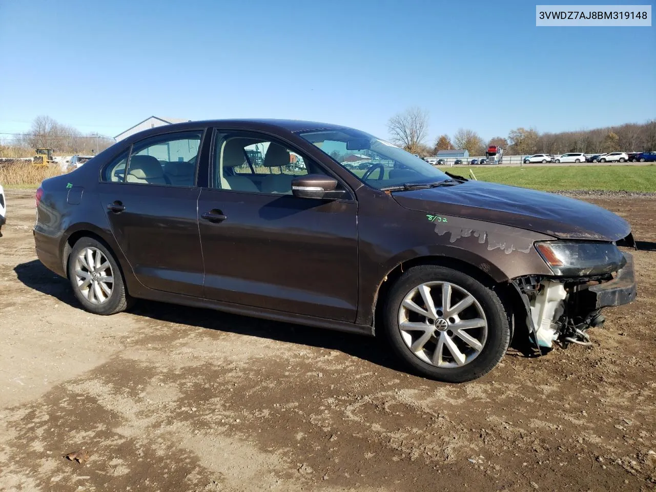 2011 Volkswagen Jetta Se VIN: 3VWDZ7AJ8BM319148 Lot: 79299754