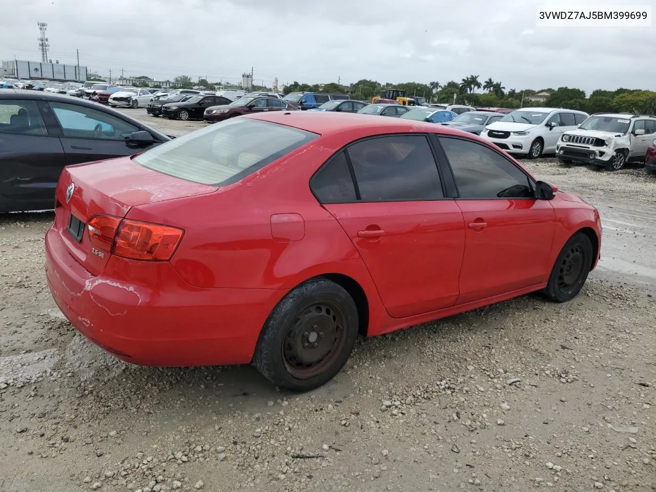 2011 Volkswagen Jetta Se VIN: 3VWDZ7AJ5BM399699 Lot: 79333294