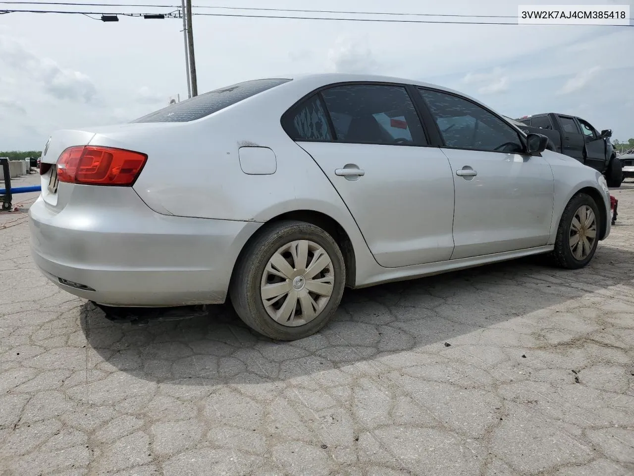 2012 Volkswagen Jetta Base VIN: 3VW2K7AJ4CM385418 Lot: 51108334