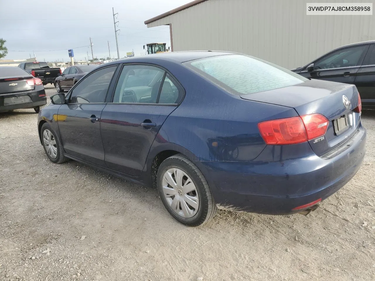 2012 Volkswagen Jetta Se VIN: 3VWDP7AJ8CM358958 Lot: 59364704