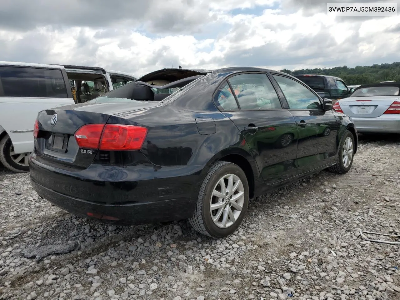 2012 Volkswagen Jetta Se VIN: 3VWDP7AJ5CM392436 Lot: 64865174