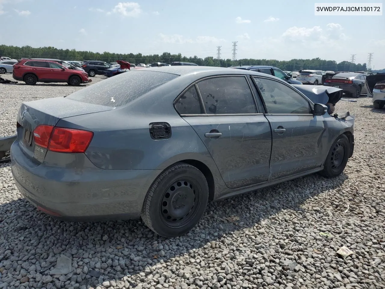 2012 Volkswagen Jetta Se VIN: 3VWDP7AJ3CM130172 Lot: 65045874