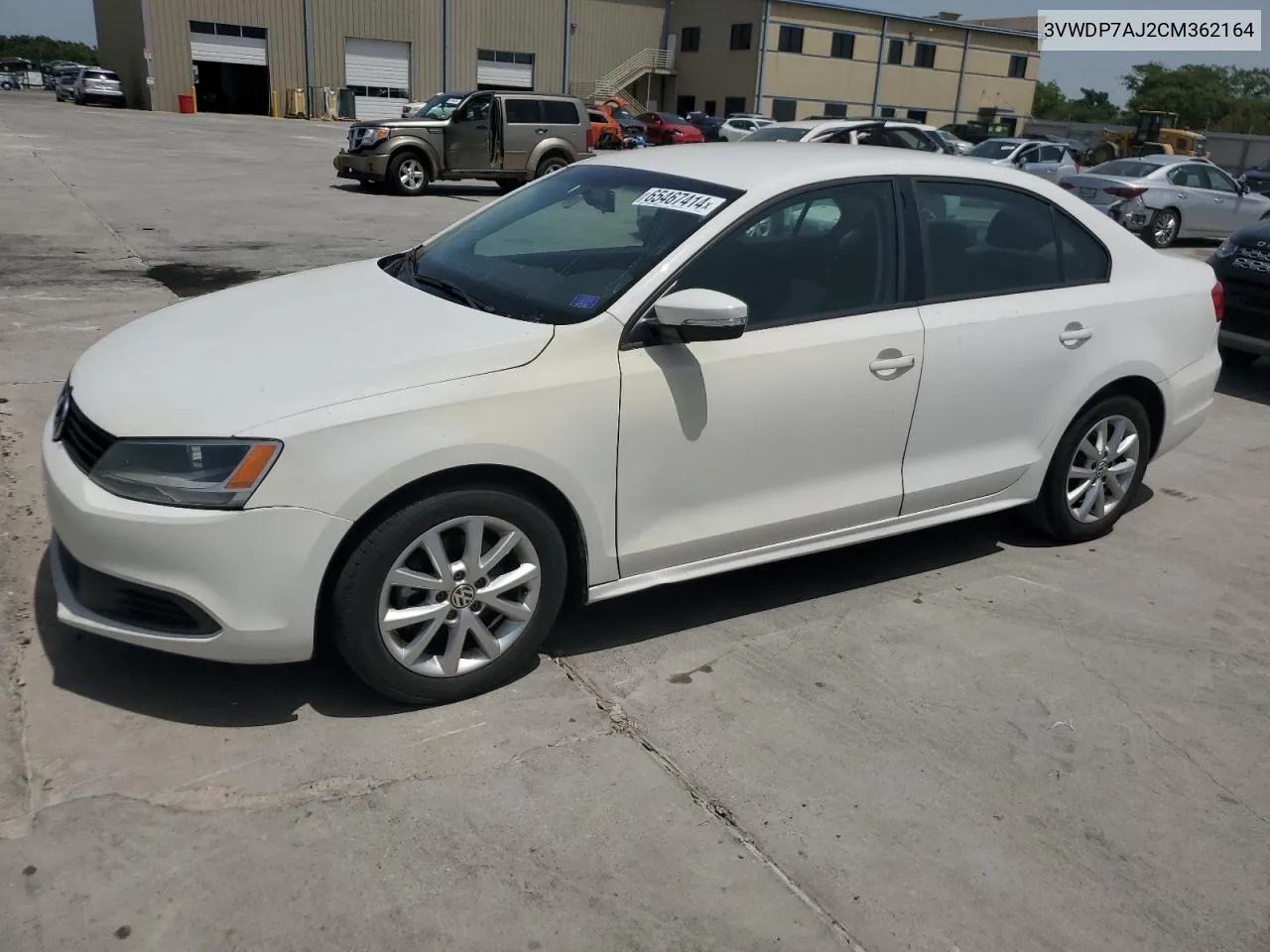 2012 Volkswagen Jetta Se VIN: 3VWDP7AJ2CM362164 Lot: 65467414