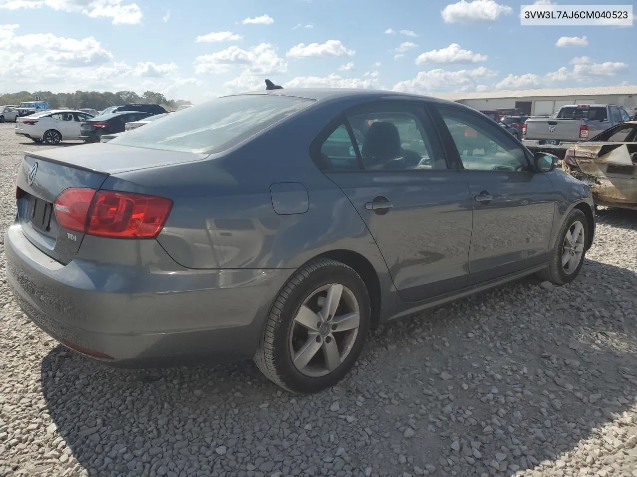 2012 Volkswagen Jetta Tdi VIN: 3VW3L7AJ6CM040523 Lot: 66041454