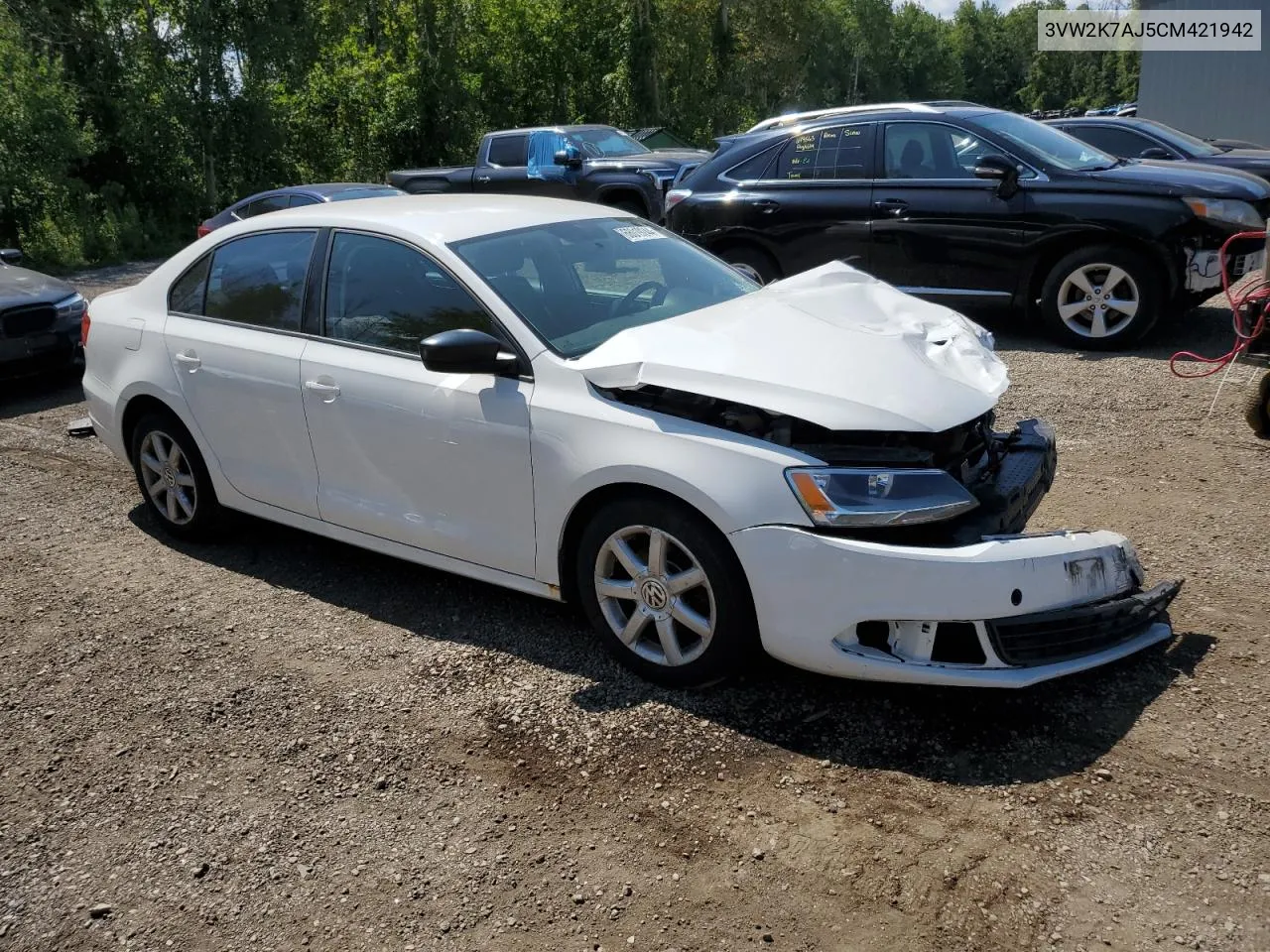 2012 Volkswagen Jetta Base VIN: 3VW2K7AJ5CM421942 Lot: 68019244