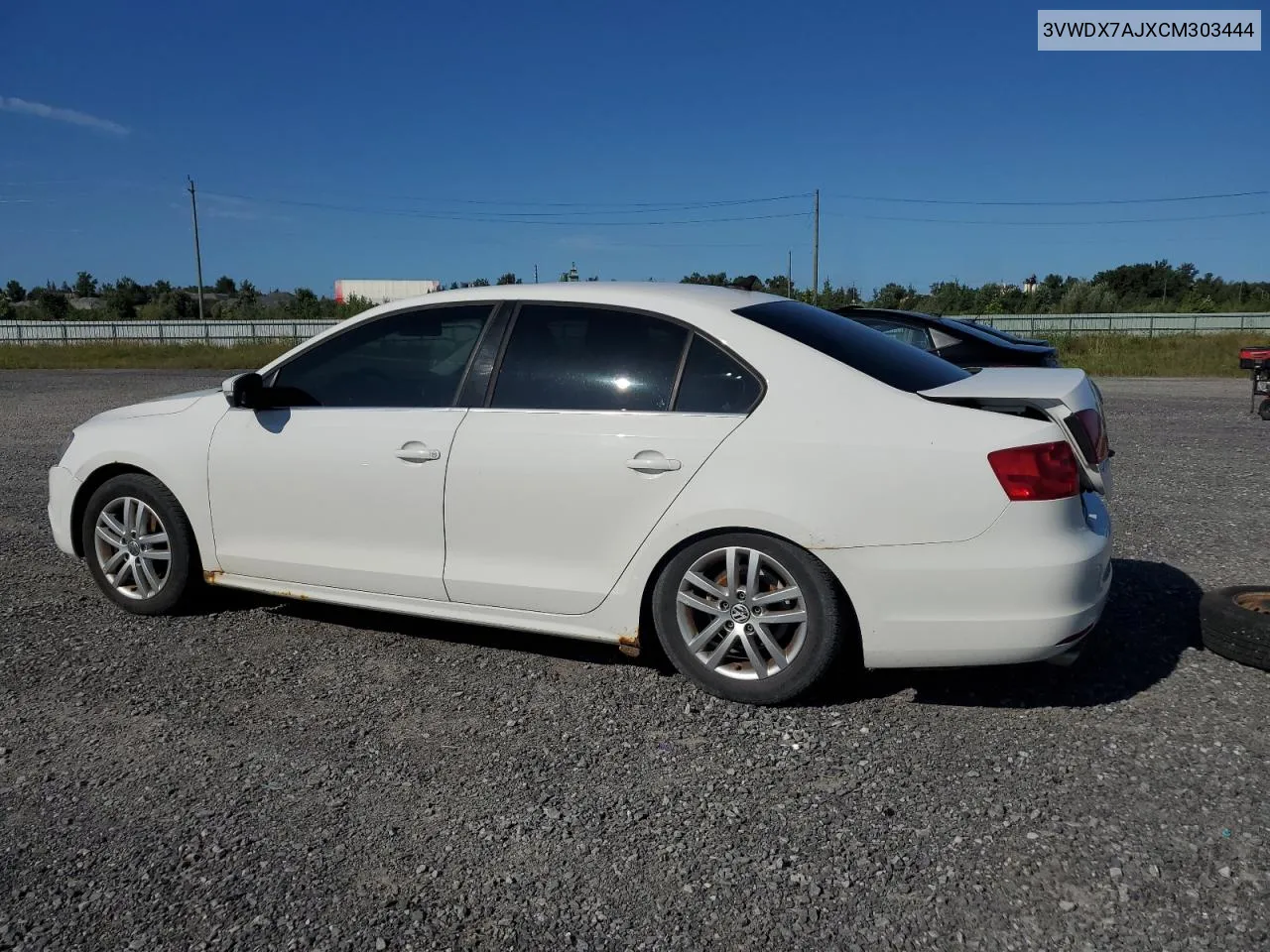 3VWDX7AJXCM303444 2012 Volkswagen Jetta Se