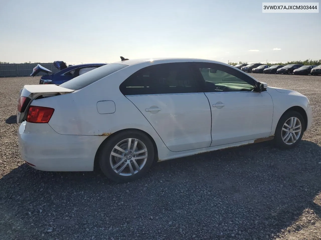 3VWDX7AJXCM303444 2012 Volkswagen Jetta Se