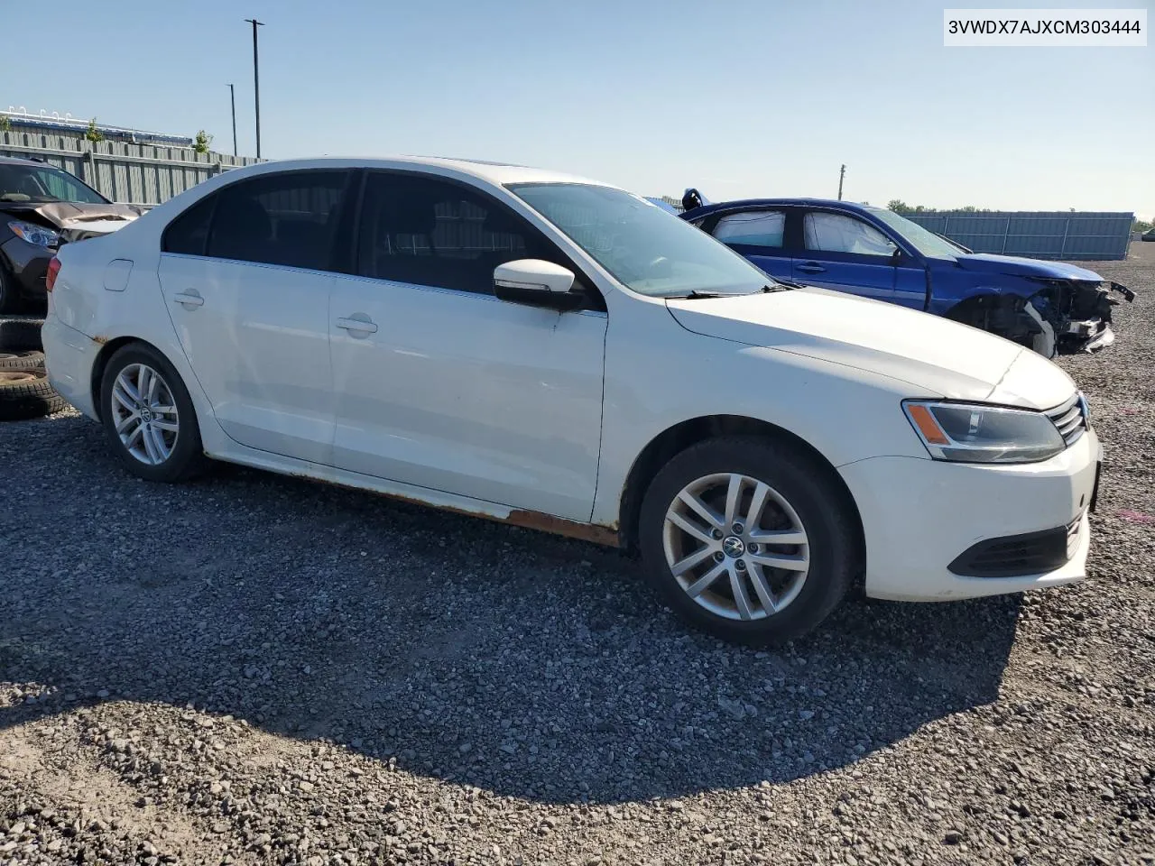 2012 Volkswagen Jetta Se VIN: 3VWDX7AJXCM303444 Lot: 69422264