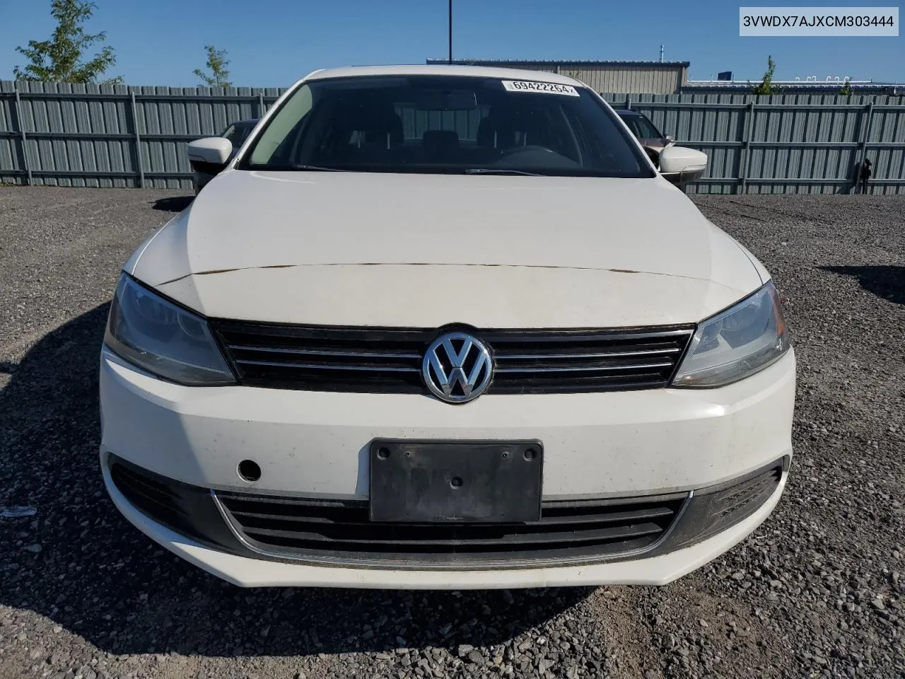 3VWDX7AJXCM303444 2012 Volkswagen Jetta Se