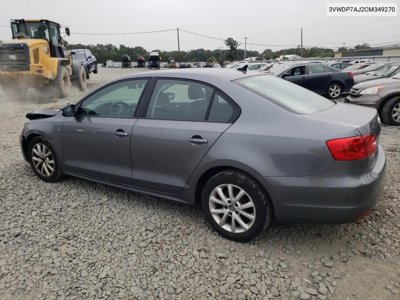 2012 Volkswagen Jetta Se VIN: 3VWDP7AJ2CM349270 Lot: 70411234