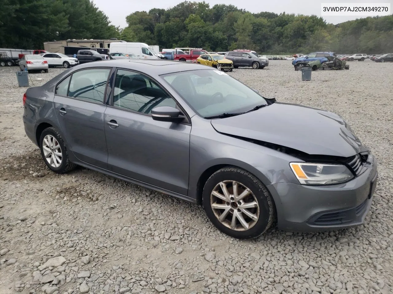 2012 Volkswagen Jetta Se VIN: 3VWDP7AJ2CM349270 Lot: 70411234