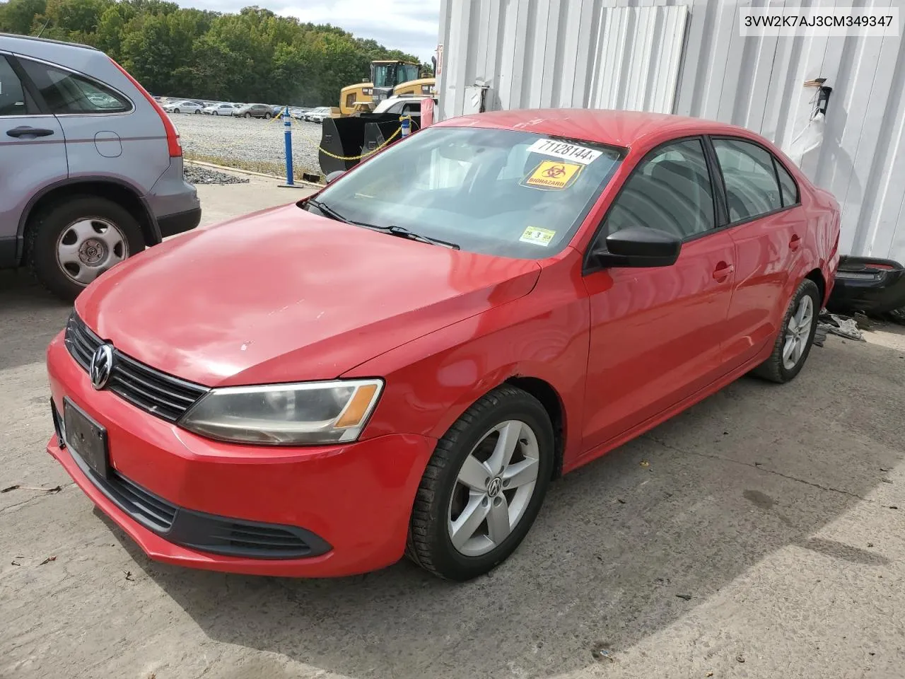 2012 Volkswagen Jetta Base VIN: 3VW2K7AJ3CM349347 Lot: 71128144