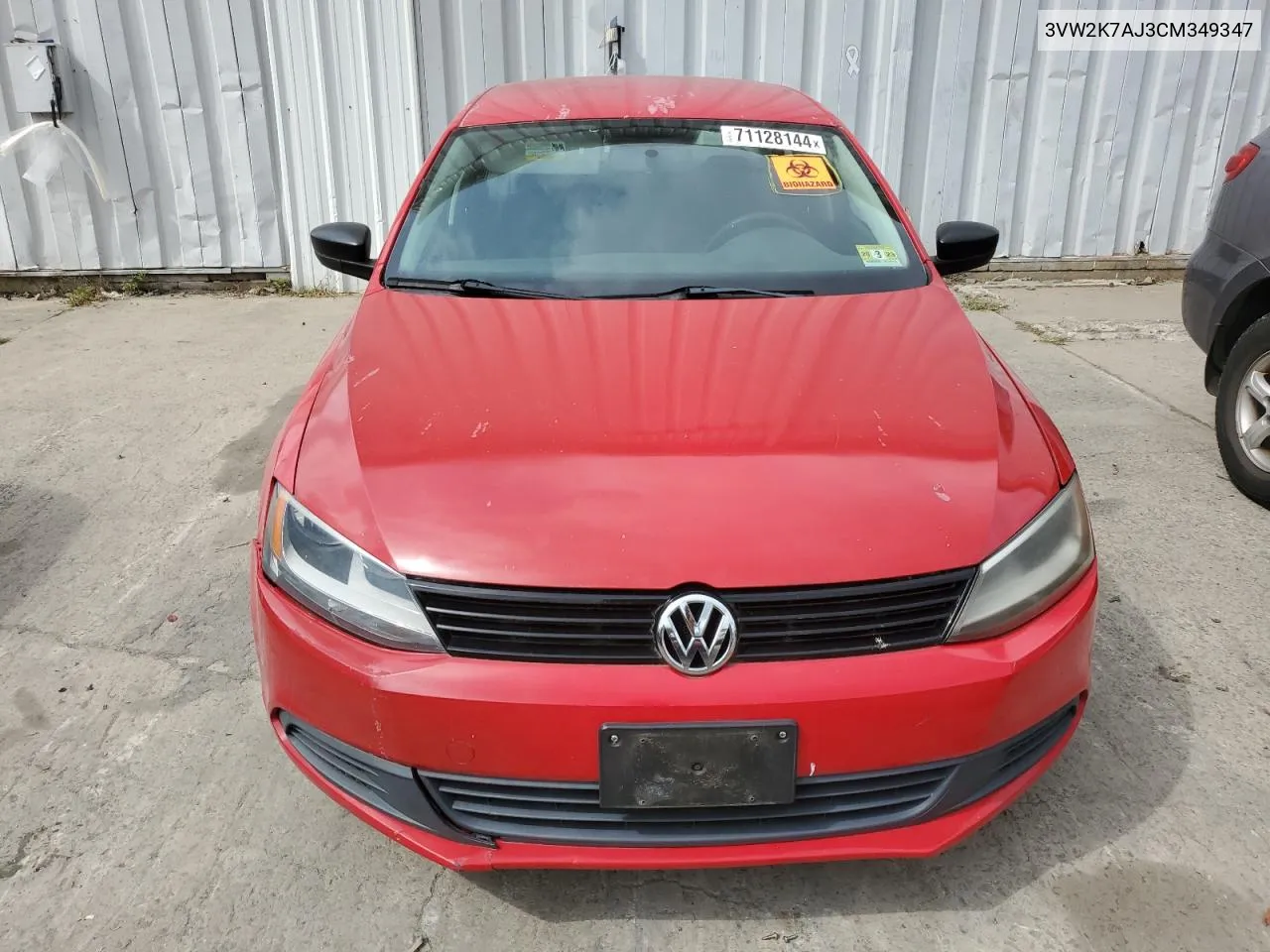 2012 Volkswagen Jetta Base VIN: 3VW2K7AJ3CM349347 Lot: 71128144