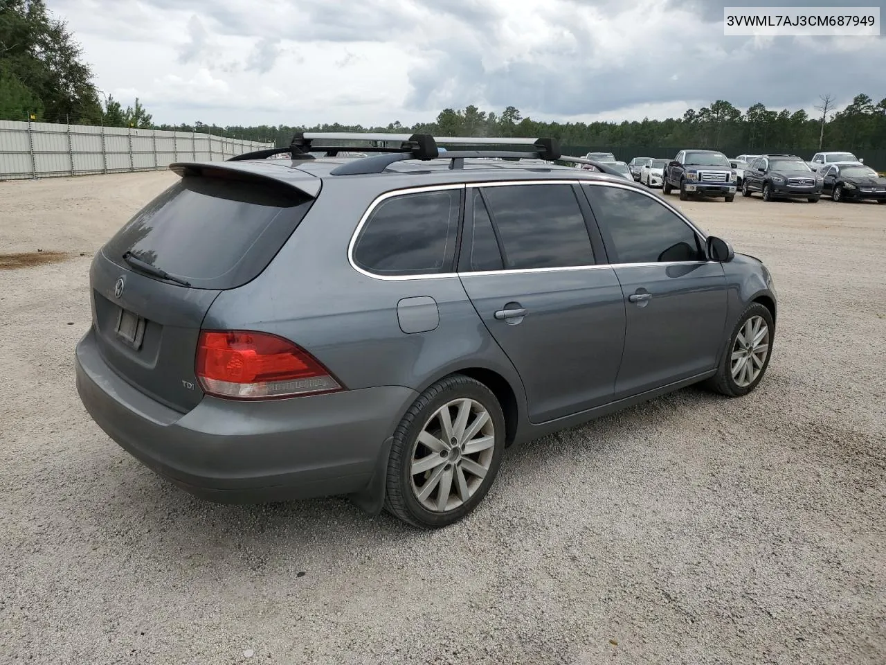 2012 Volkswagen Jetta Tdi VIN: 3VWML7AJ3CM687949 Lot: 71197614