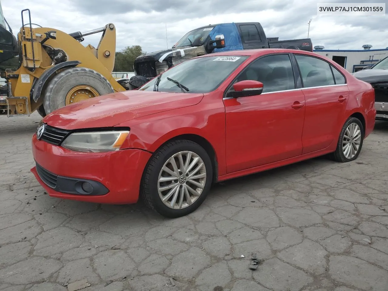 2012 Volkswagen Jetta Sel VIN: 3VWLP7AJ1CM301559 Lot: 72125864