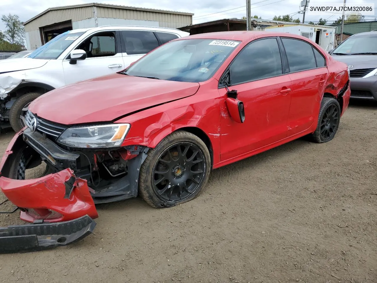 2012 Volkswagen Jetta Se VIN: 3VWDP7AJ7CM320086 Lot: 72319514