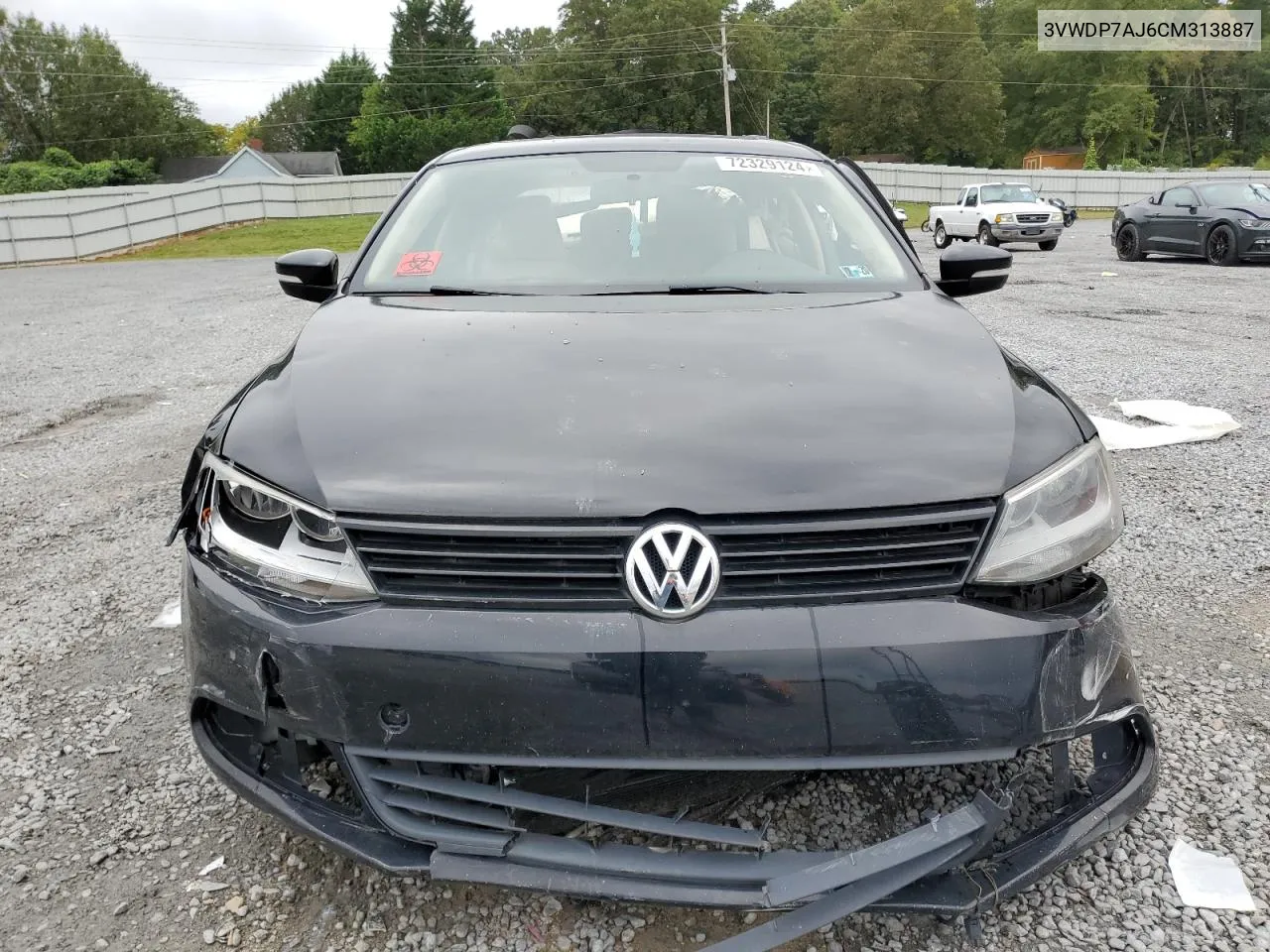 2012 Volkswagen Jetta Se VIN: 3VWDP7AJ6CM313887 Lot: 72329124