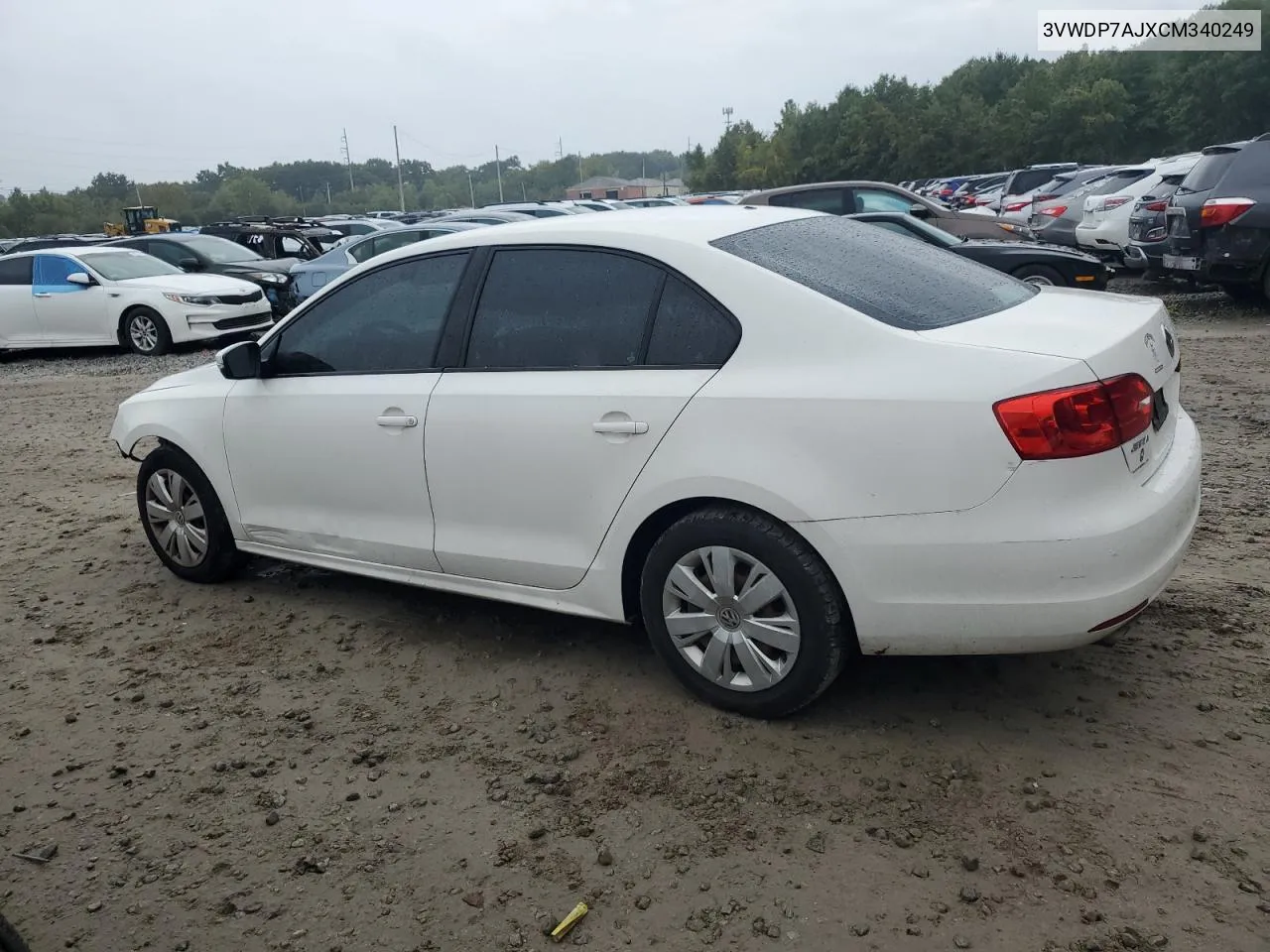 2012 Volkswagen Jetta Se VIN: 3VWDP7AJXCM340249 Lot: 72558264