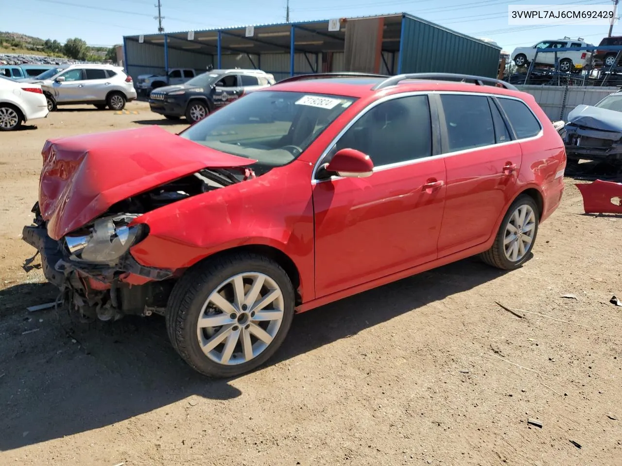 2012 Volkswagen Jetta Tdi VIN: 3VWPL7AJ6CM692429 Lot: 73192824