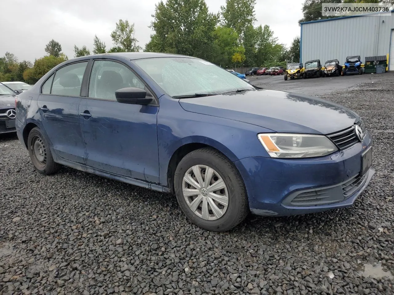 2012 Volkswagen Jetta Base VIN: 3VW2K7AJ0CM403736 Lot: 73616214