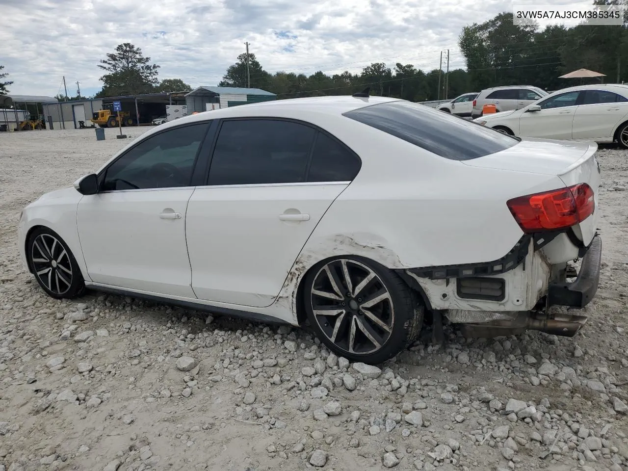 2012 Volkswagen Jetta Gli VIN: 3VW5A7AJ3CM385345 Lot: 73662124