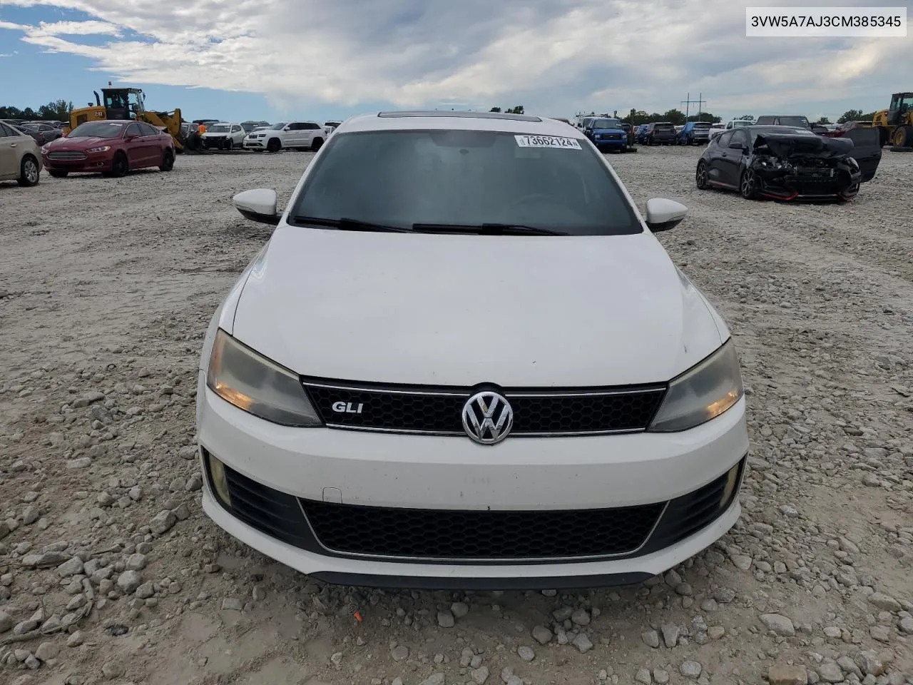 2012 Volkswagen Jetta Gli VIN: 3VW5A7AJ3CM385345 Lot: 73662124