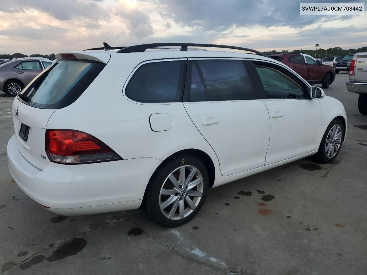 2012 Volkswagen Jetta Tdi VIN: 3VWPL7AJ0CM703442 Lot: 73928234