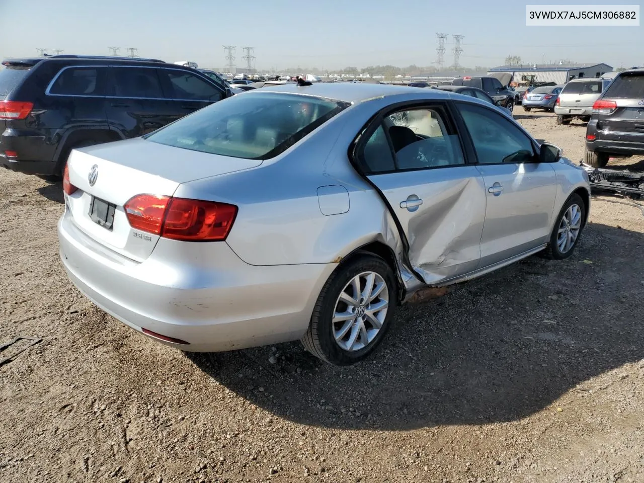 2012 Volkswagen Jetta Se VIN: 3VWDX7AJ5CM306882 Lot: 74308114