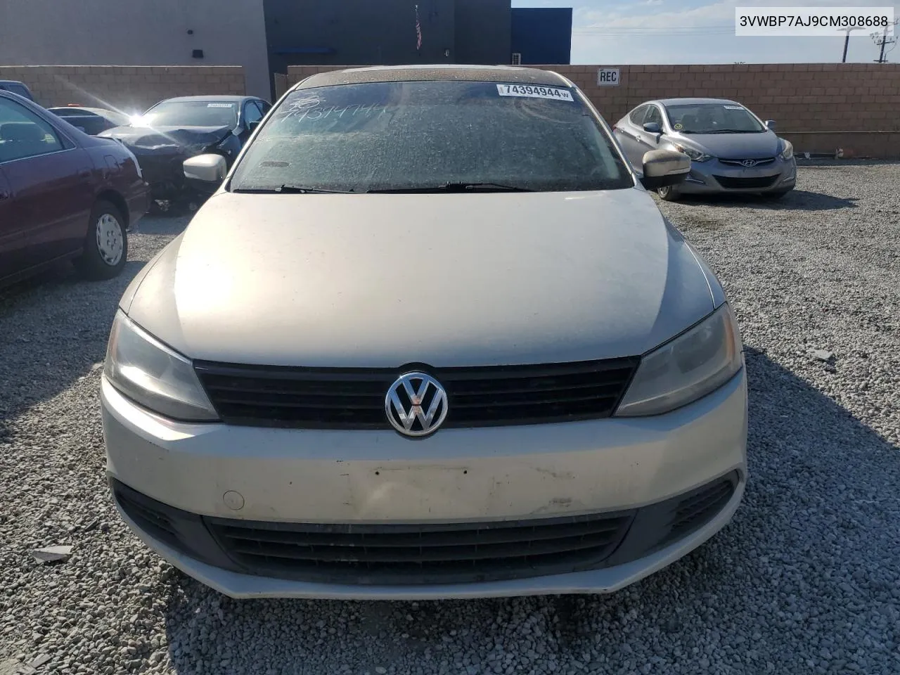 2012 Volkswagen Jetta Se VIN: 3VWBP7AJ9CM308688 Lot: 74394944