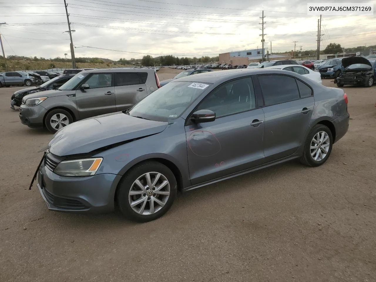 2012 Volkswagen Jetta Se VIN: 3VWDP7AJ6CM371269 Lot: 74627844