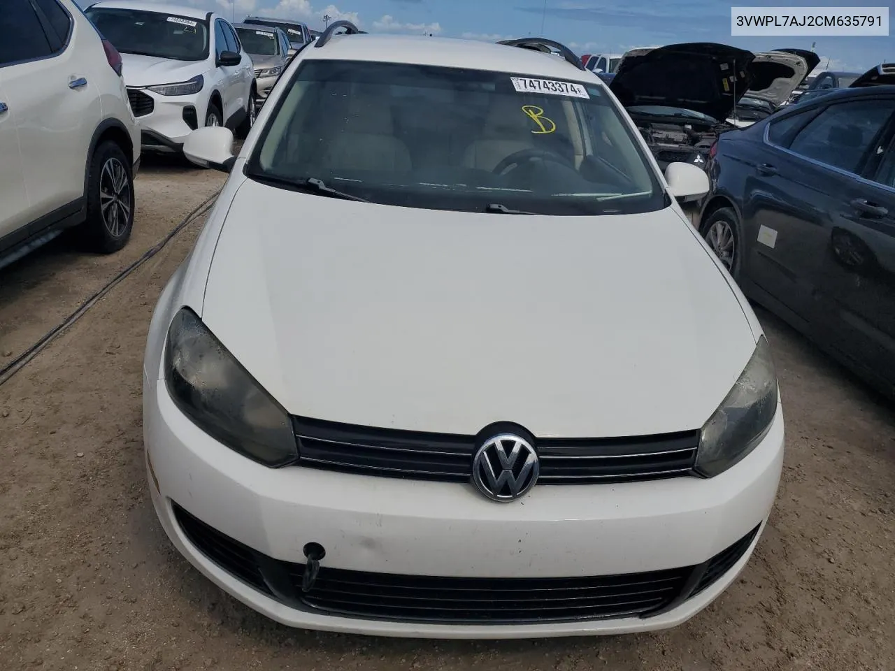 2012 Volkswagen Jetta Tdi VIN: 3VWPL7AJ2CM635791 Lot: 74743374