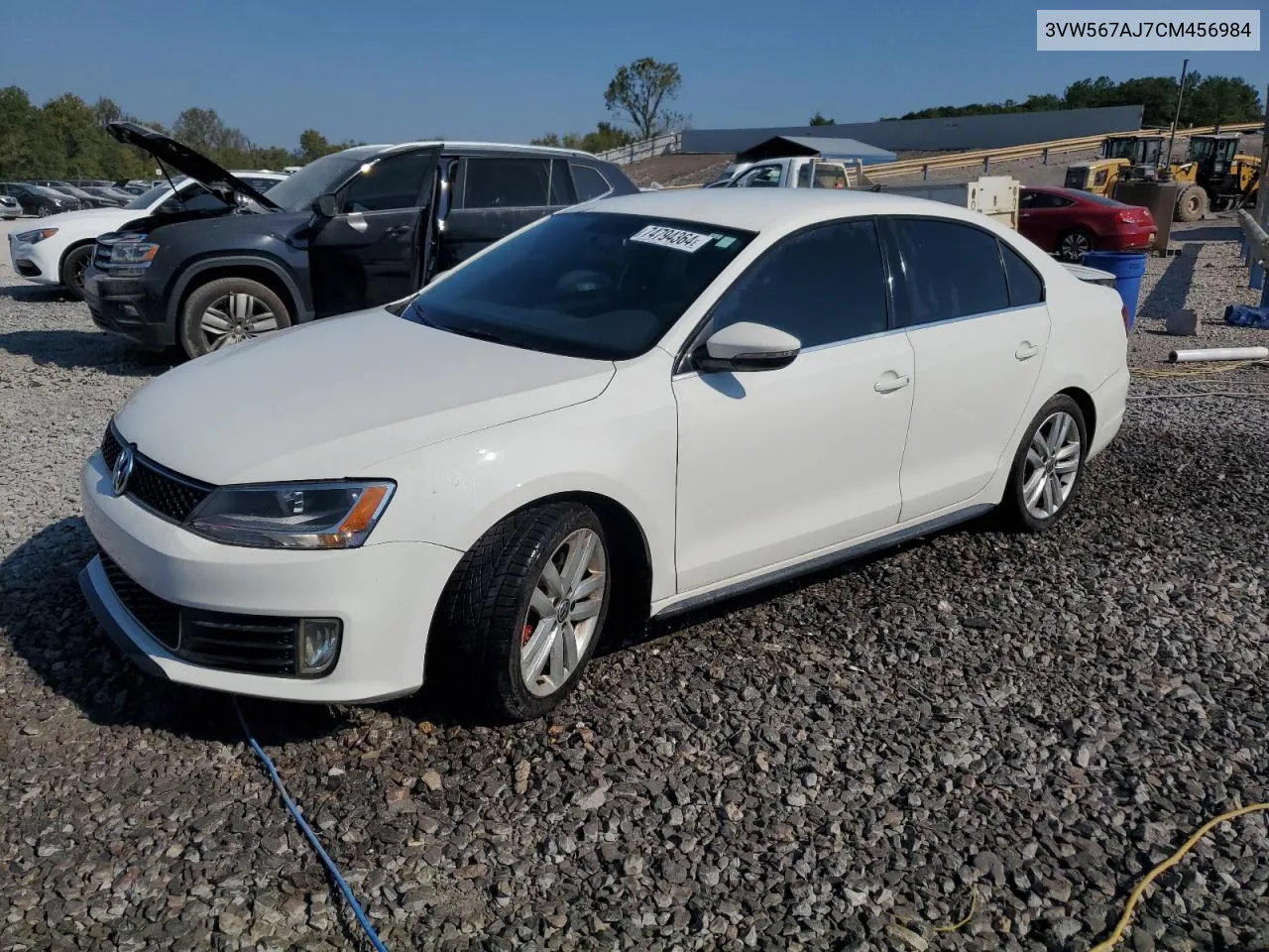 2012 Volkswagen Jetta Gli VIN: 3VW567AJ7CM456984 Lot: 74794364